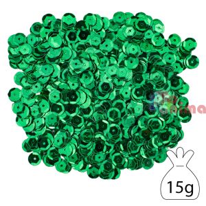 Пайети за декорация 8 mm 15 g зелени 