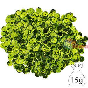 Пайети за декорация 8 mm, 15 g, светлозелени