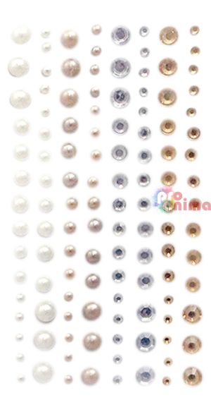 Камъчета и перлички за декорация DP Craft, 120 бр., натурални цветове