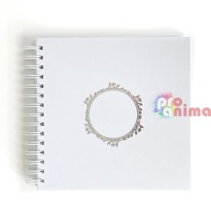 Албум за скрапбук с бял картон и сребърен печат, DP Craft, 20.5 x 20.5 cm, 40 л.