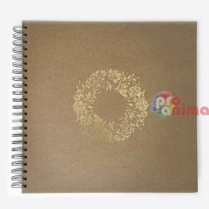 Албум за скрапбук с крафт картон и златен печат DP Craft, 30.5 x 30.5 cm, 40 л.