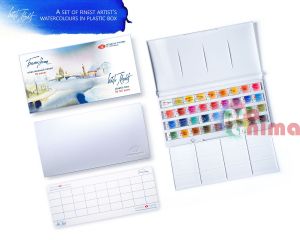 Акварелни бои Невская палитра Бели нощи, 36 цвята, в пластмасова кутия