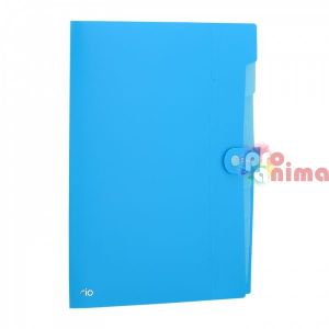 Папка с копче, 8 отделения и индекси Deli Rio, А4