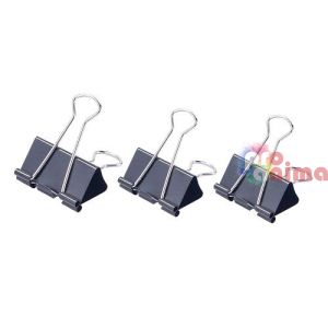 Meтална щипка Deli, черен цвят, 19 mm