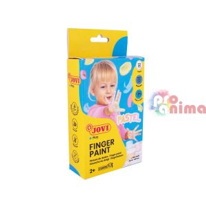 Боички за рисуване с пръсти, 6 пастелни цвята, JOVI