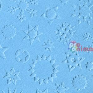 Картон с релеф/преге Marpa Jansen, 50 x 70 cm, 220 g/m2, звезди, ледено син