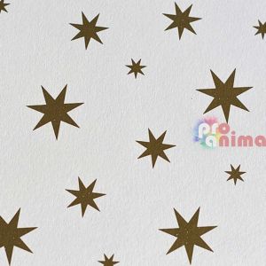 Варио картон бял със златни звезди Marpa Jansen