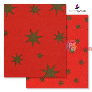 Картон варио Marpa Jansen, 50 x 70 cm, 300 g/m2, червен със златни звезди