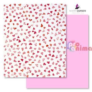 Картон варио Marpa Jansen, 50 x 70 cm, 300 g/m2, танцуващи сърца, розов