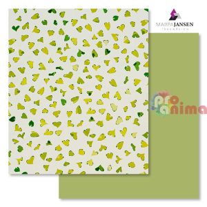 Картон варио Marpa Jansen, 50 x 70 cm, 300 g/m2, танцуващи сърца, зелен