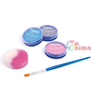 Детски боички за лице Jovi Fantasy, 3 цвята + гъбичка и четка