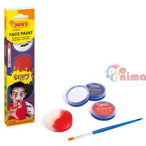 Бои за лице и тяло Jovi Scary, 3 цвята x 8 ml+ гъбичка и четка