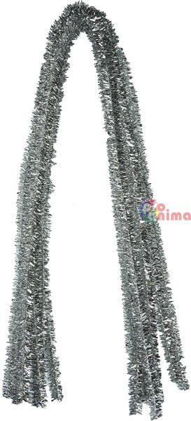 Пухени/плюшени телчета, 8 mm x 50 cm, сребристи