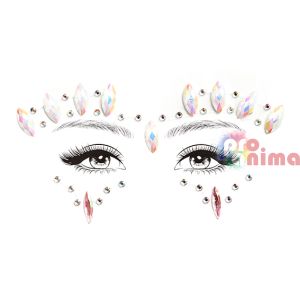 Камъчета за декорация на лице DP Craft, самозалепващи, Innocent White