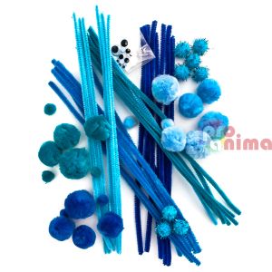 Креативен комплект DP Craft, син, 80 бр.