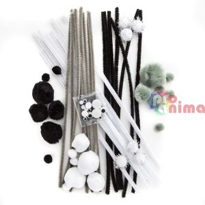 Креативен комплект DP Craft, черно и бяло, 80 бр.