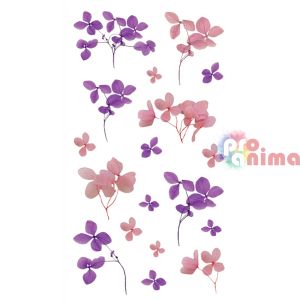 Стикери за декорация, прозрачни, матирани, от PVC, 43 бр., цветя