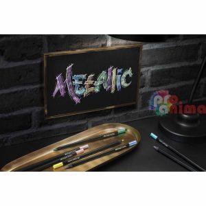 Цветни моливи Faber0Castell Black Edition Metallic, 12 цвята