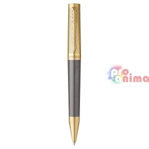 Химикалка Parker Ingenuity Pioneers Collections, сив лак и златни елементи