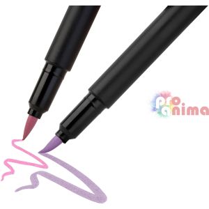 Комплект маркери Faber-Castell Black Edition, 6 пастелни цвята, връх четка