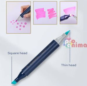 Алкохолни маркери в текстилна торба Deli Finenolo, 60 цвята