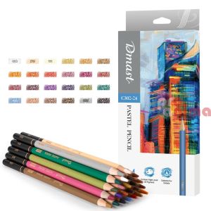 Пастелни моливи Deli Dmast, 24 цвята
