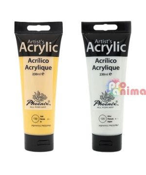 Акрилна боя Phoenix, 125 ml- злато, сребро и бронз