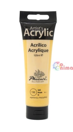 Акрилна боя Phoenix, 125 ml, бяла, злато, сребро и бронз