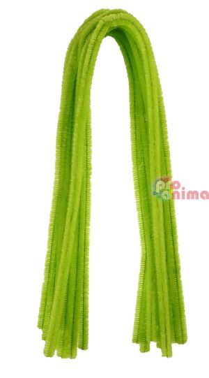 Пухени телчета за декорация, 8 mm x 50 cm, 100 бр., светлозелени