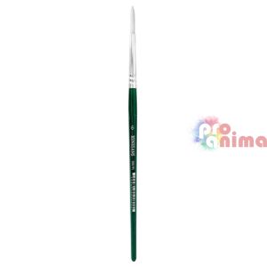 Четки за рисуване Renesans 1007R, бяла синтетика, зелена дръжка, объл връх отделни номера