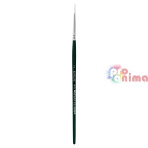 Четки за рисуване Renesans 1007R, бяла синтетика, зелена дръжка, объл връх отделни номера