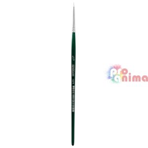 Четки за рисуване Renesans 1007R, бяла синтетика, зелена дръжка, объл връх отделни номера