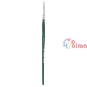 Четки за рисуване Renesans 1007F, бяла синтетика, зелена дръжка, плосък връх отделни номера