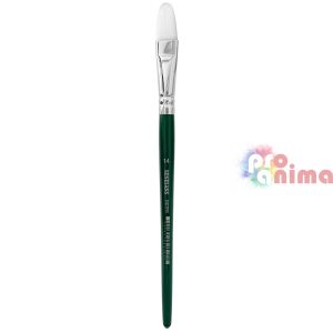 Четки за рисуване Renesans 1007FR, бяла синтетика, зелена дръжка, лешниковиден връх отделни номера