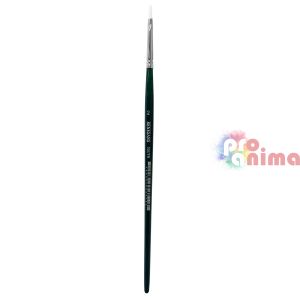 Четки за рисуване Renesans 1007FR, бяла синтетика, зелена дръжка, лешниковиден връх отделни номера