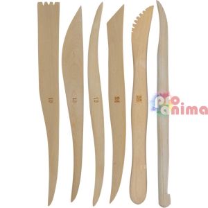 Комплект дървени шпатули за моделиране Phoenix, 6 бр., 21 cm
