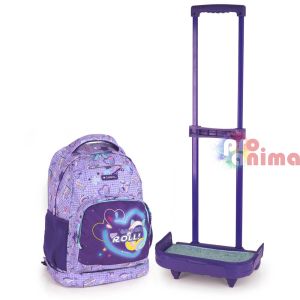 Раница за училище с едно отделение и свалящи се колелца Gabol Funny