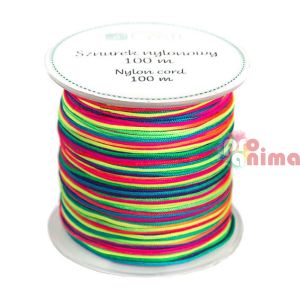 Шнур за декорация DP Craft, найлонов, 0.8 mm, 100 m, дъга