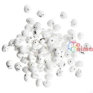 Яйца от стиропор за декорация DP Craft, 18 mm, 80 бр., бели на петна