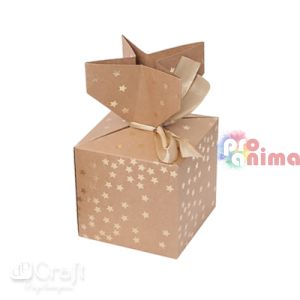 Подаръчни крафт кутии DP Craft, златни звездички, 2 бр., 10 x 10 cm