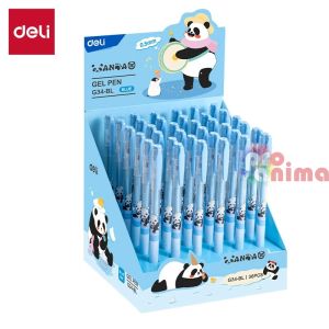 Гел химикалка Deli Panda, 0.5 mm, синя