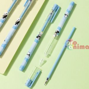 Химикалка с гел мастил Deli Panda, 0.5 mm, синьопишеща