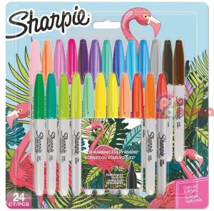 Комплект перманентни маркери Sharpie Flamingo, 24 Цвята