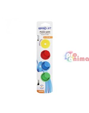 Темперни бои в бурканчета Spree, 6 цвята