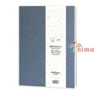 Скицник Drasca Natural Touch, 128 листа, син
