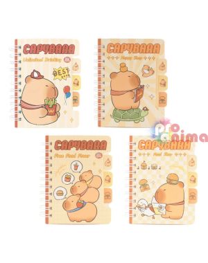 Бележник Spree Capybara, A7, 80 листа, спирала, 3 разделителя