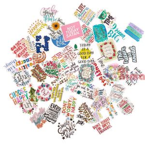 Стикери от винил с мотивиращи послания, DP Craft, 50 бр., 5-8 cm