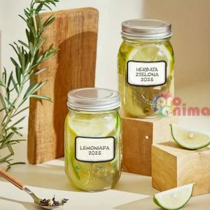 Стикери на  ролка DP Crat, 100 бр., етикети- бели с черен кант