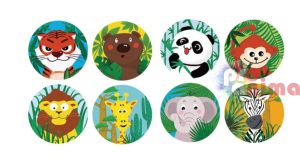 Стикери на ролка Животни от джунглата, 500 бр.