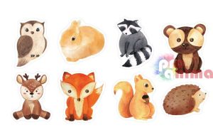 Стикери на ролка Горски животни, 500 бр.